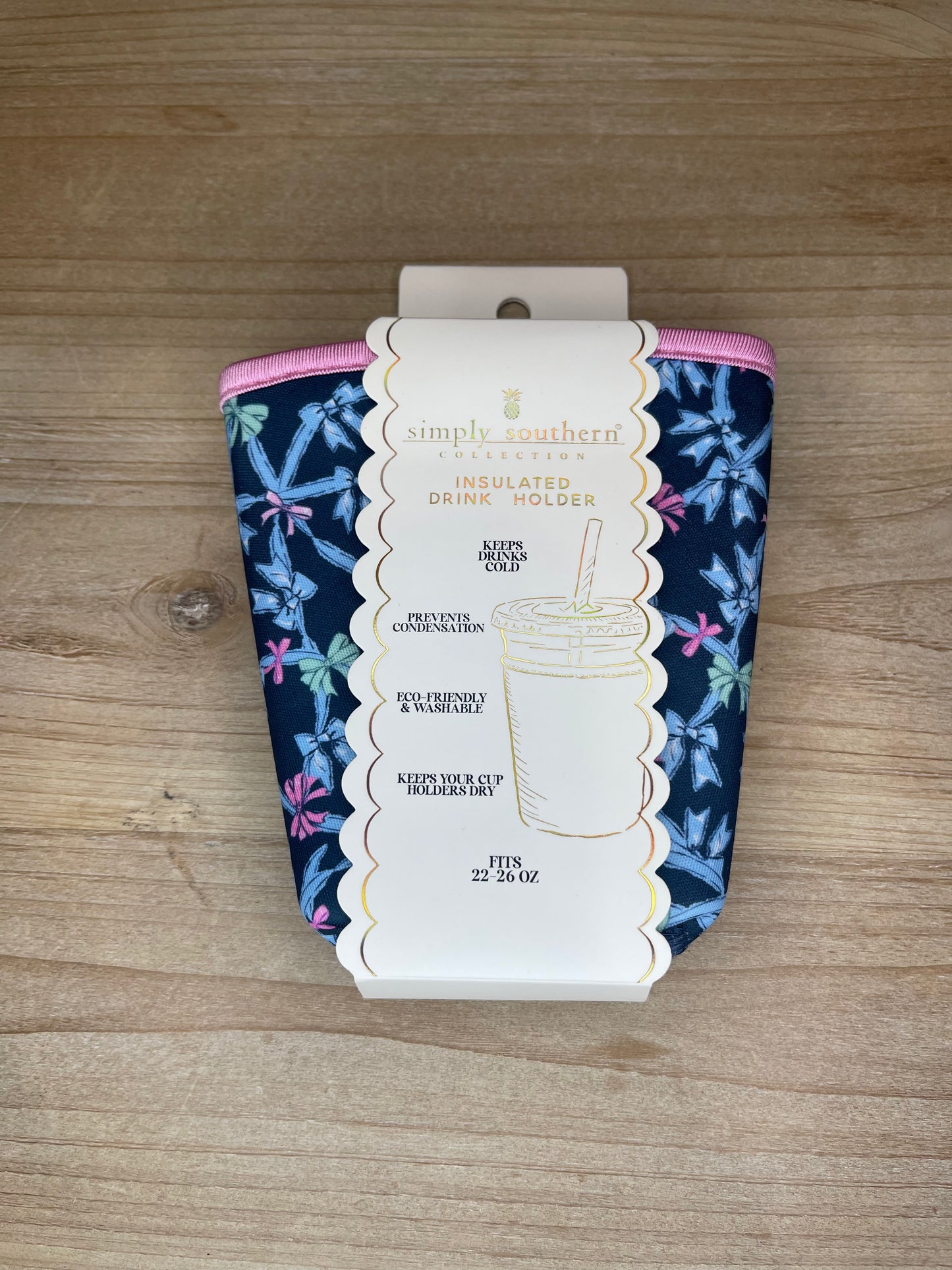 Simply Southern Insulated drink holder in Blue bows