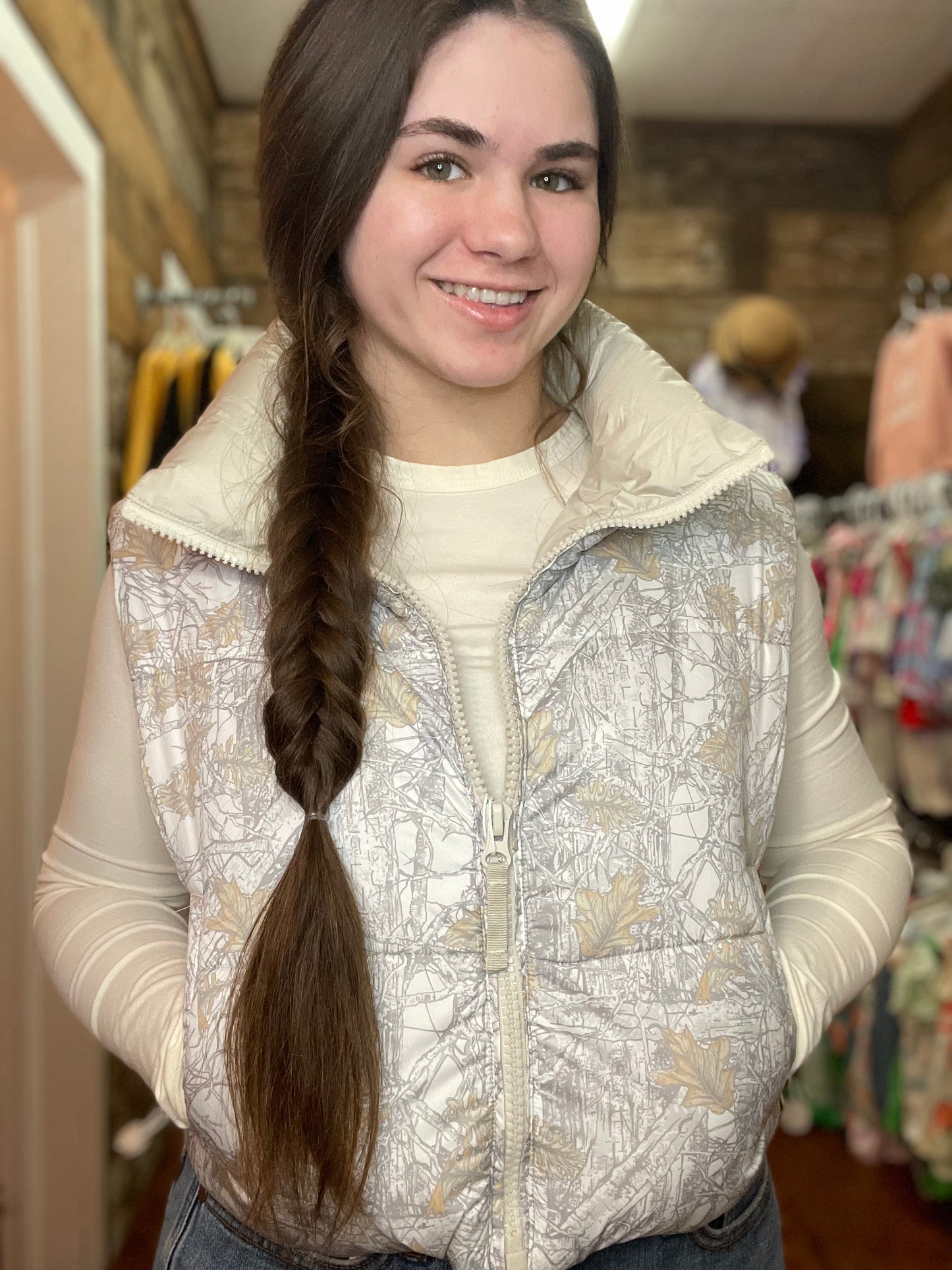 Simply Southern Camo Printed Puffer Vest