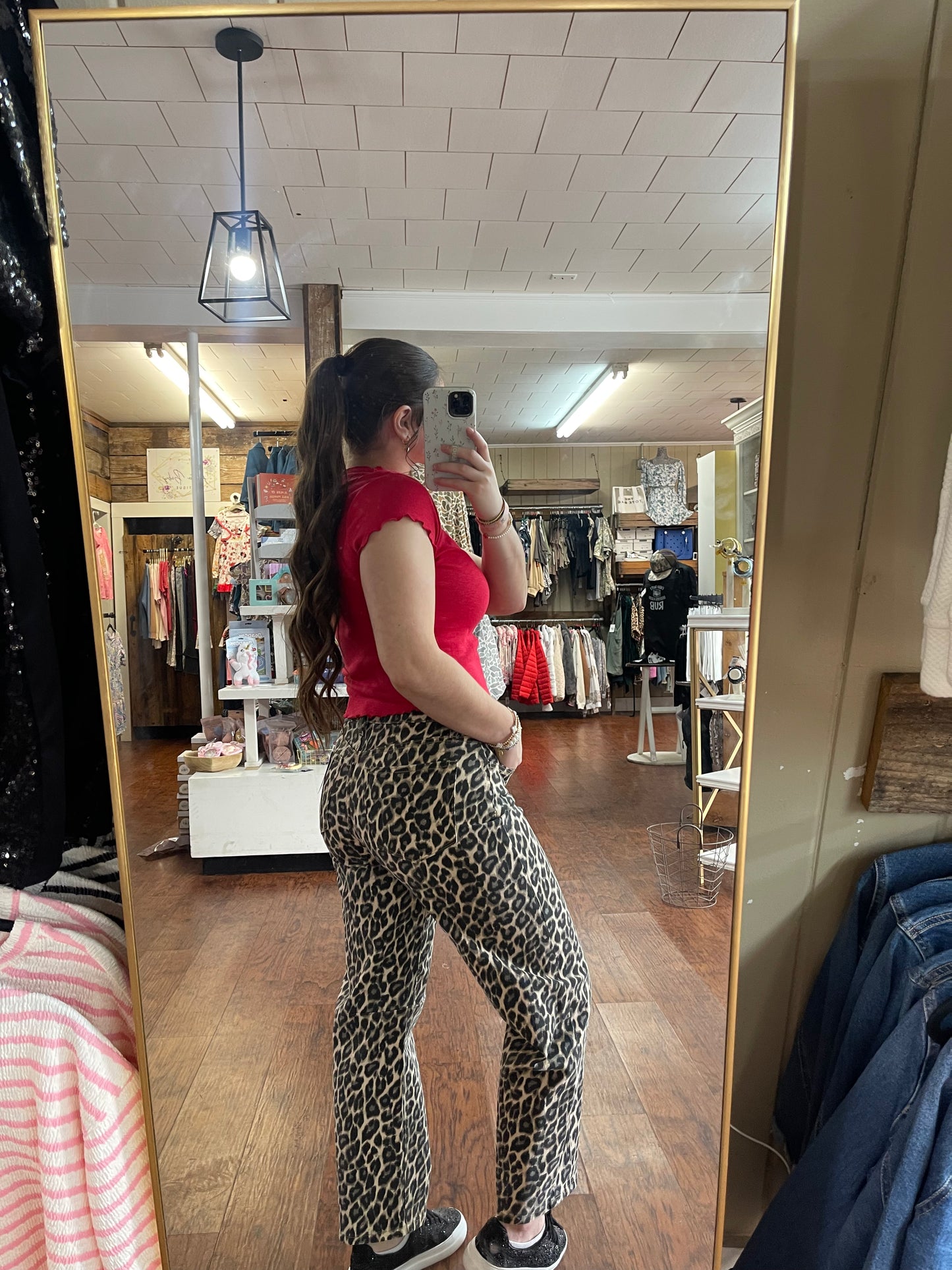 Vervet Leopard Print Barrel Jeans
