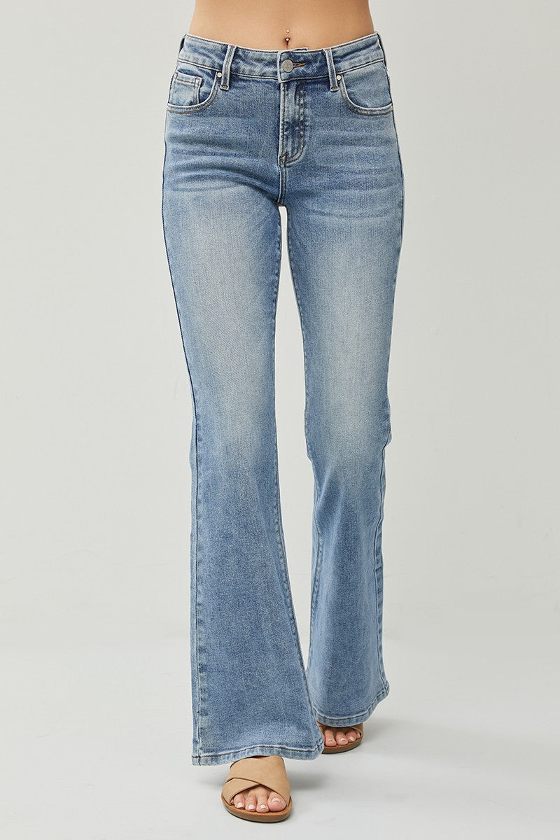 Risen Plus Mid Rise Basic Flare Jeans