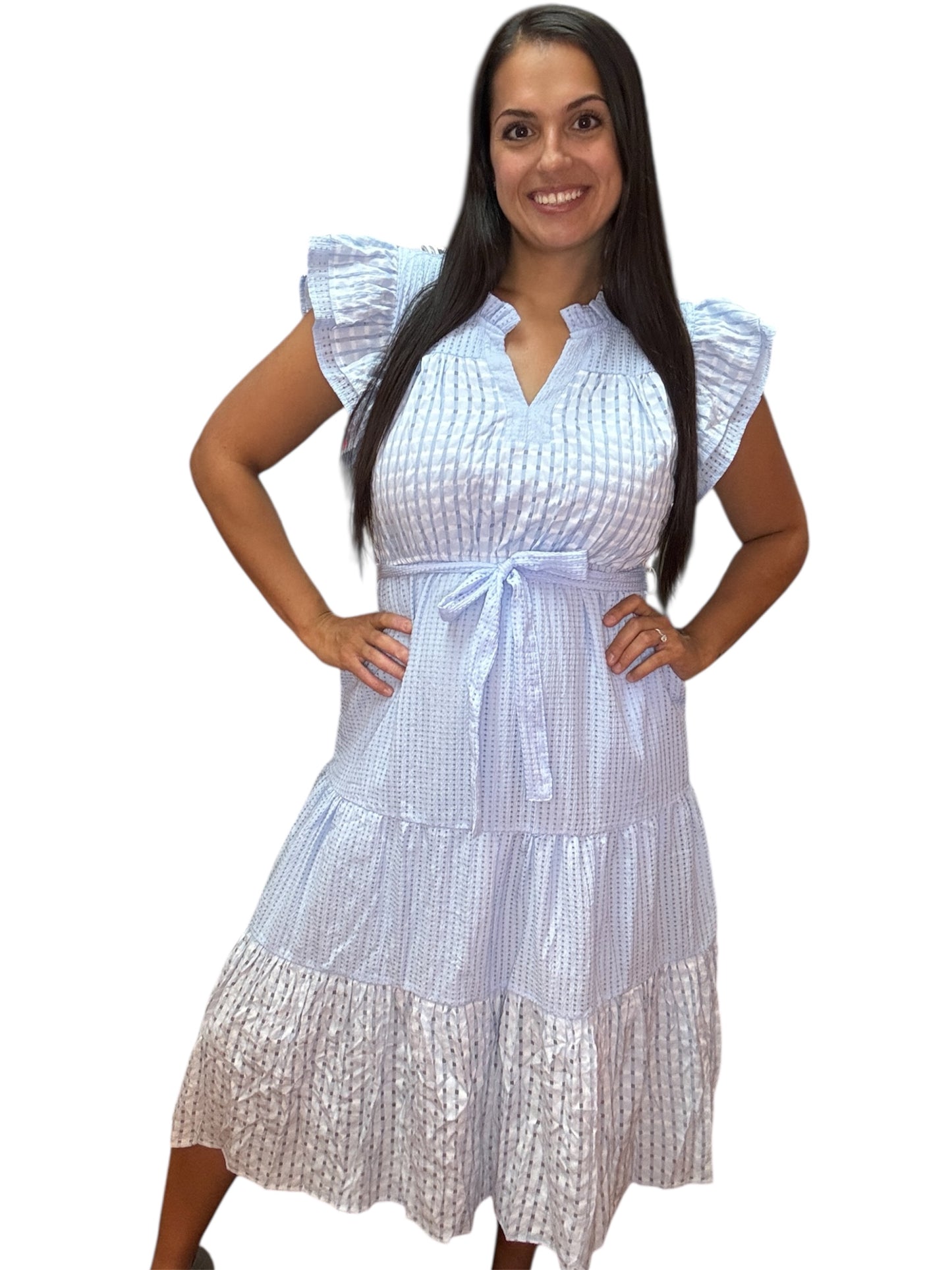 Sky Blue Tiered Maxi