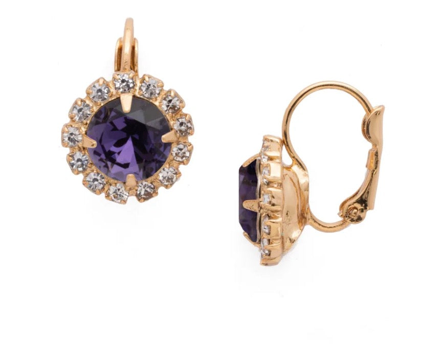 Sorrelli Haute Halo Dangle Earrings in Purple Velvet*