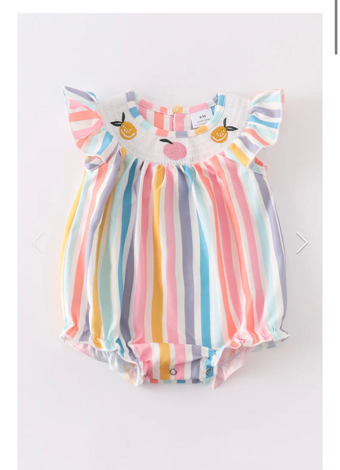 Stripped orange peach smocked dress