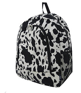 LARGE BLACK COW PRINT BACK PACK