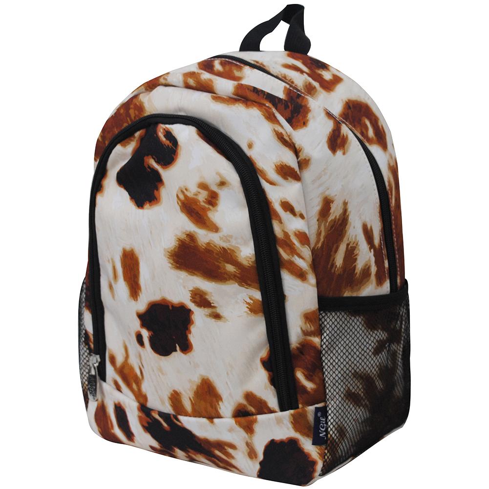 LARGE BROWN COW PRINT BACK PACK