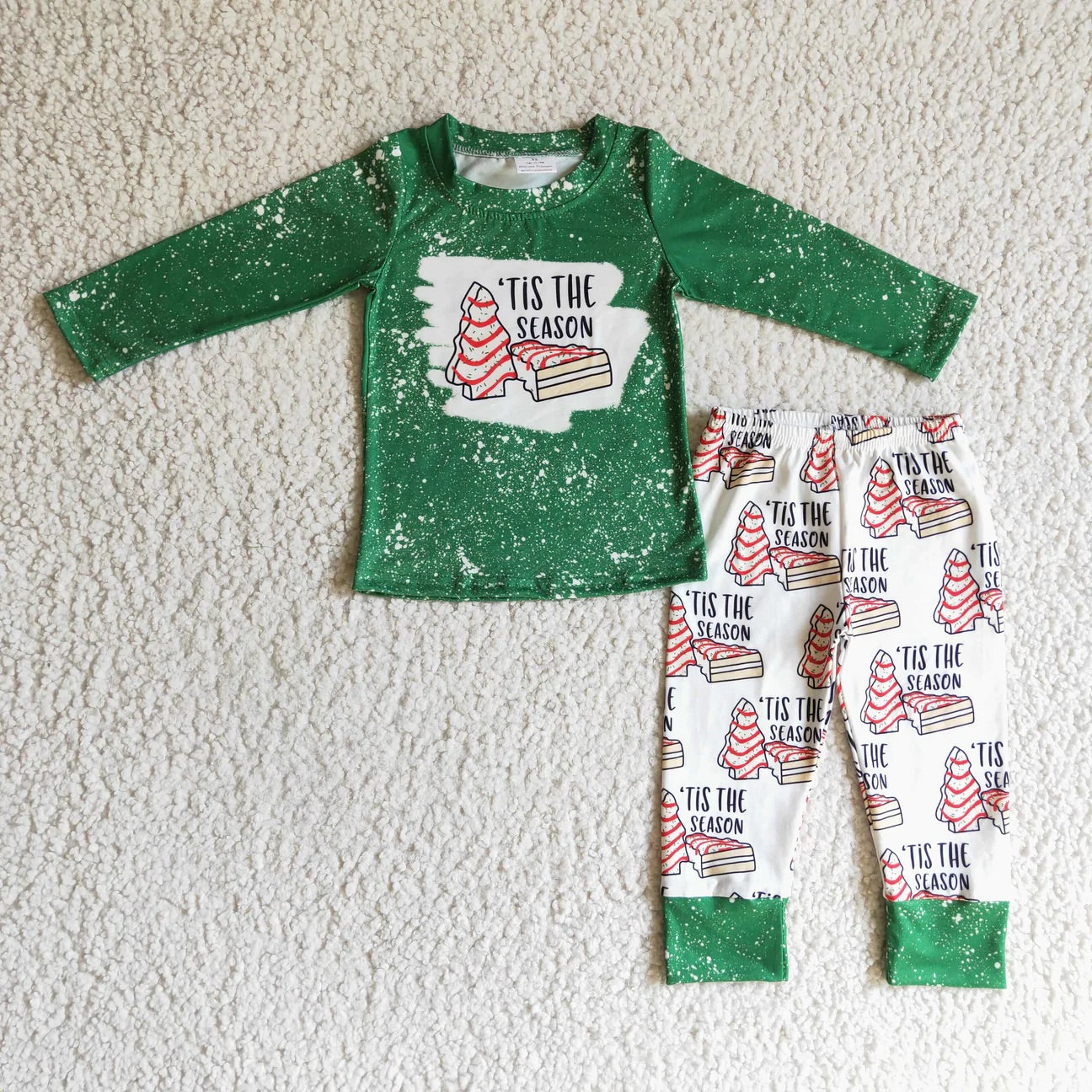 Christmas Cake Green Long Sleeve Pant Set