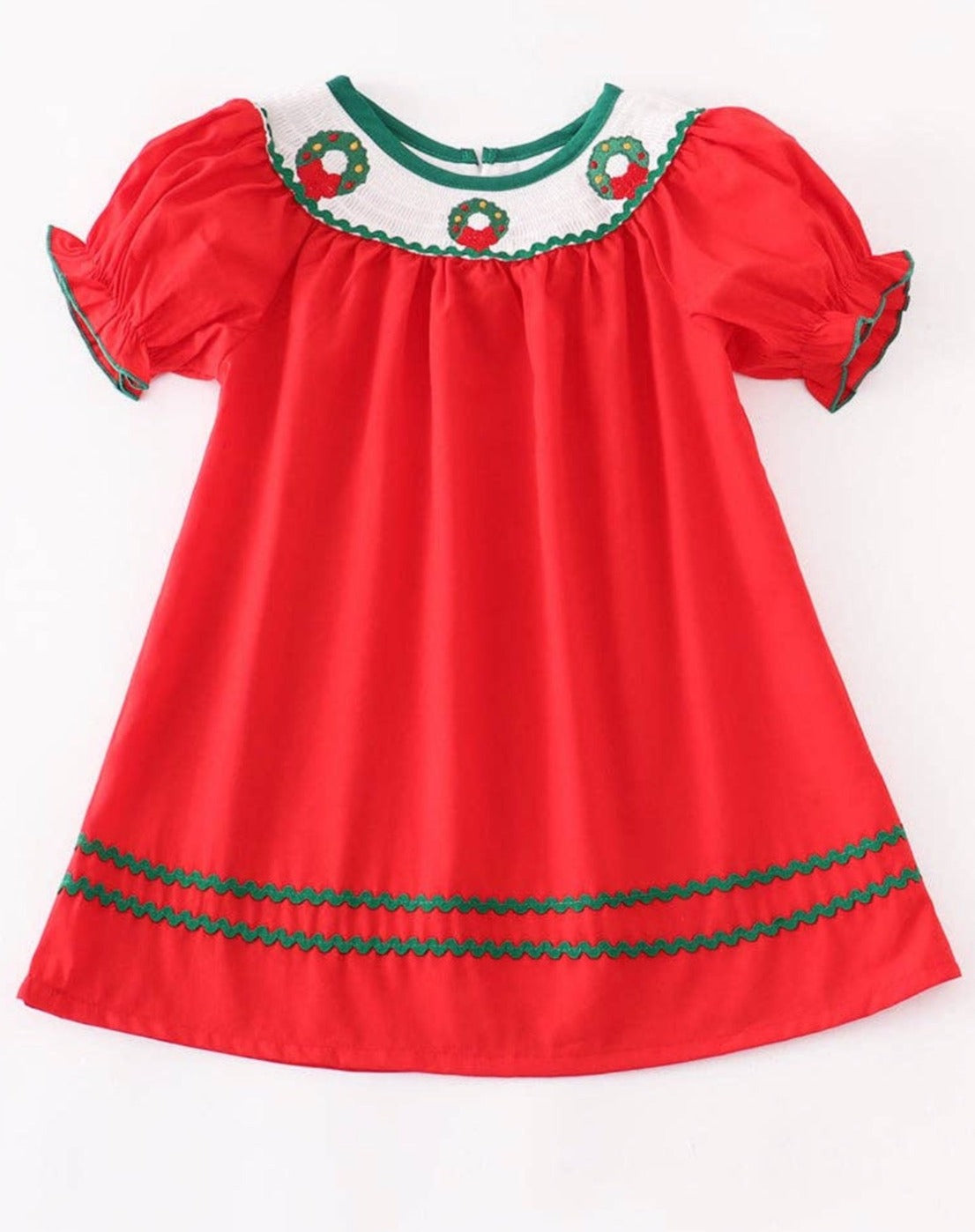 Smocked Red Christmas flower