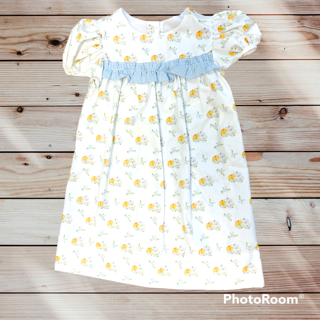 Caroline Light Blue Smocked Pumpkin