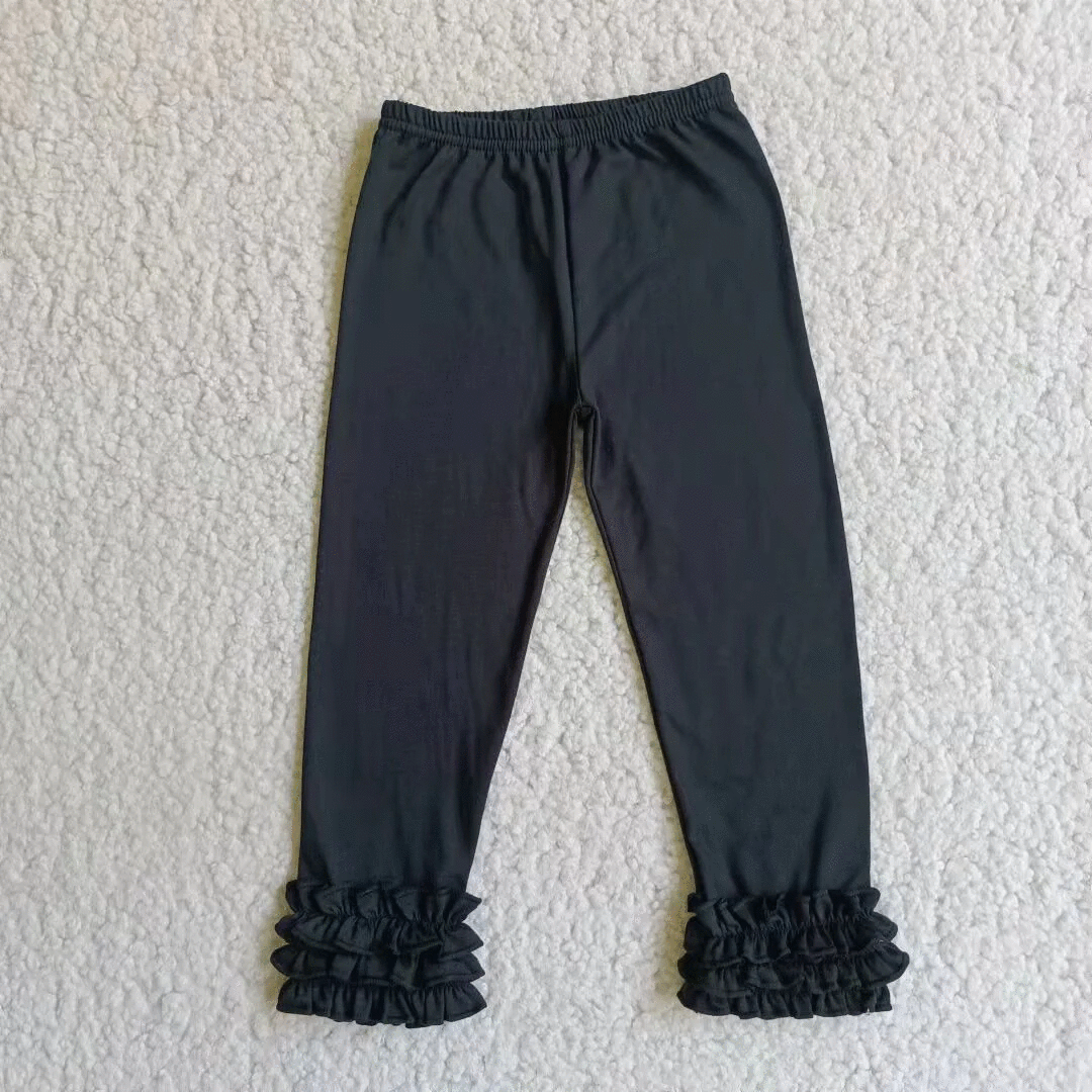 Girls Black Ruffle Pants