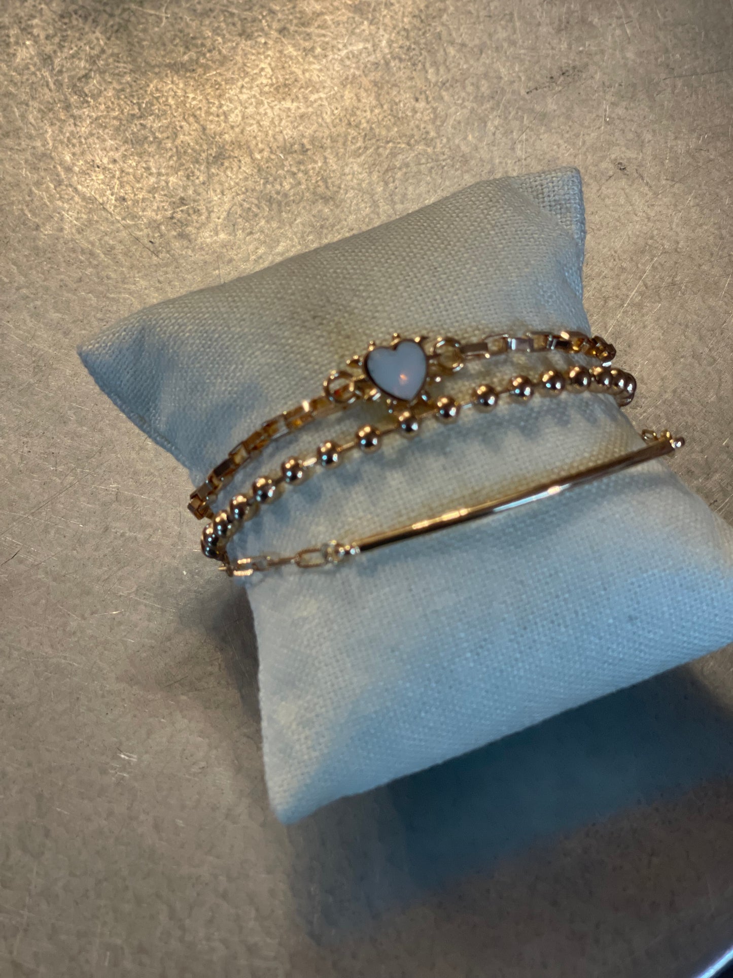 Josslyn Heart layered Gold Bracelet