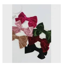 Large Velvet Bow Clips