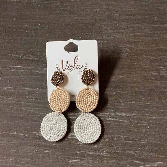 MULTI CREAM GOLD PEACH EARRING