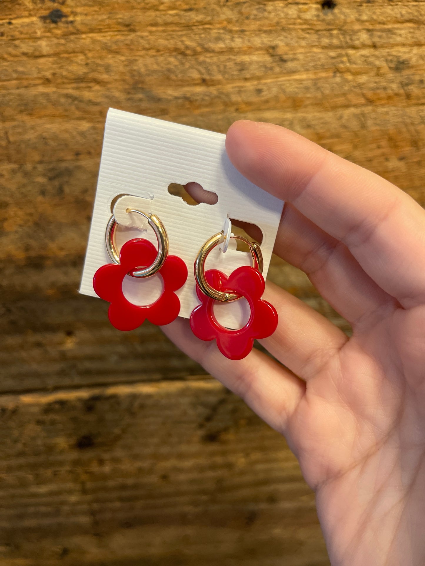 Dangle Flower Huggie Hoops