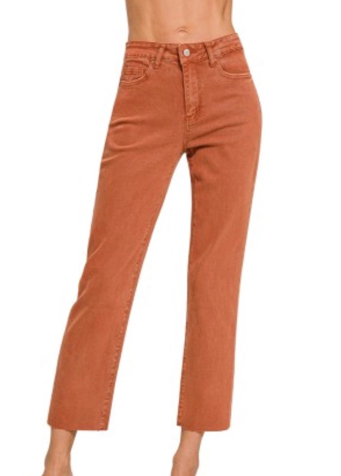 Paulette Cropped Pants in Rust