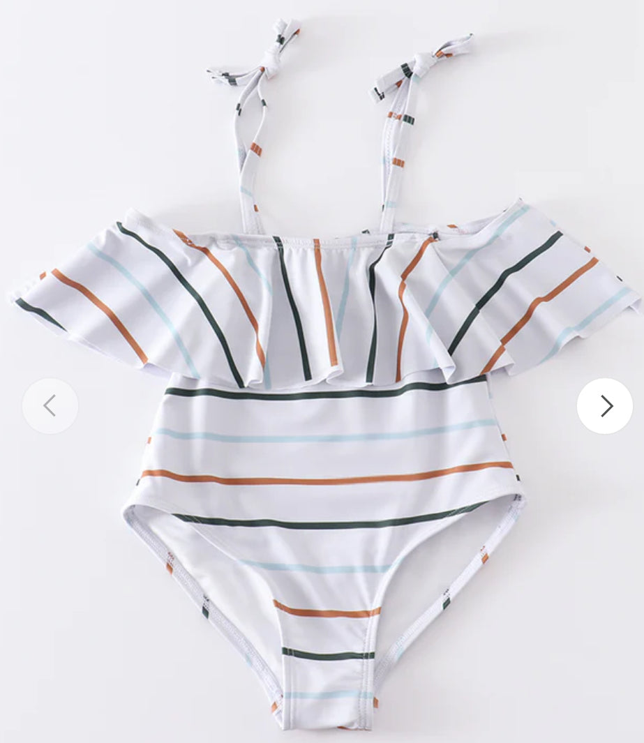 Ruffle Stripe One Piece Swim