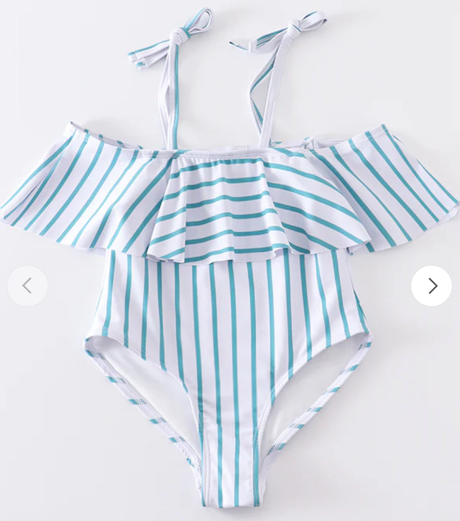 Ruffle Stripe One Piece Swim