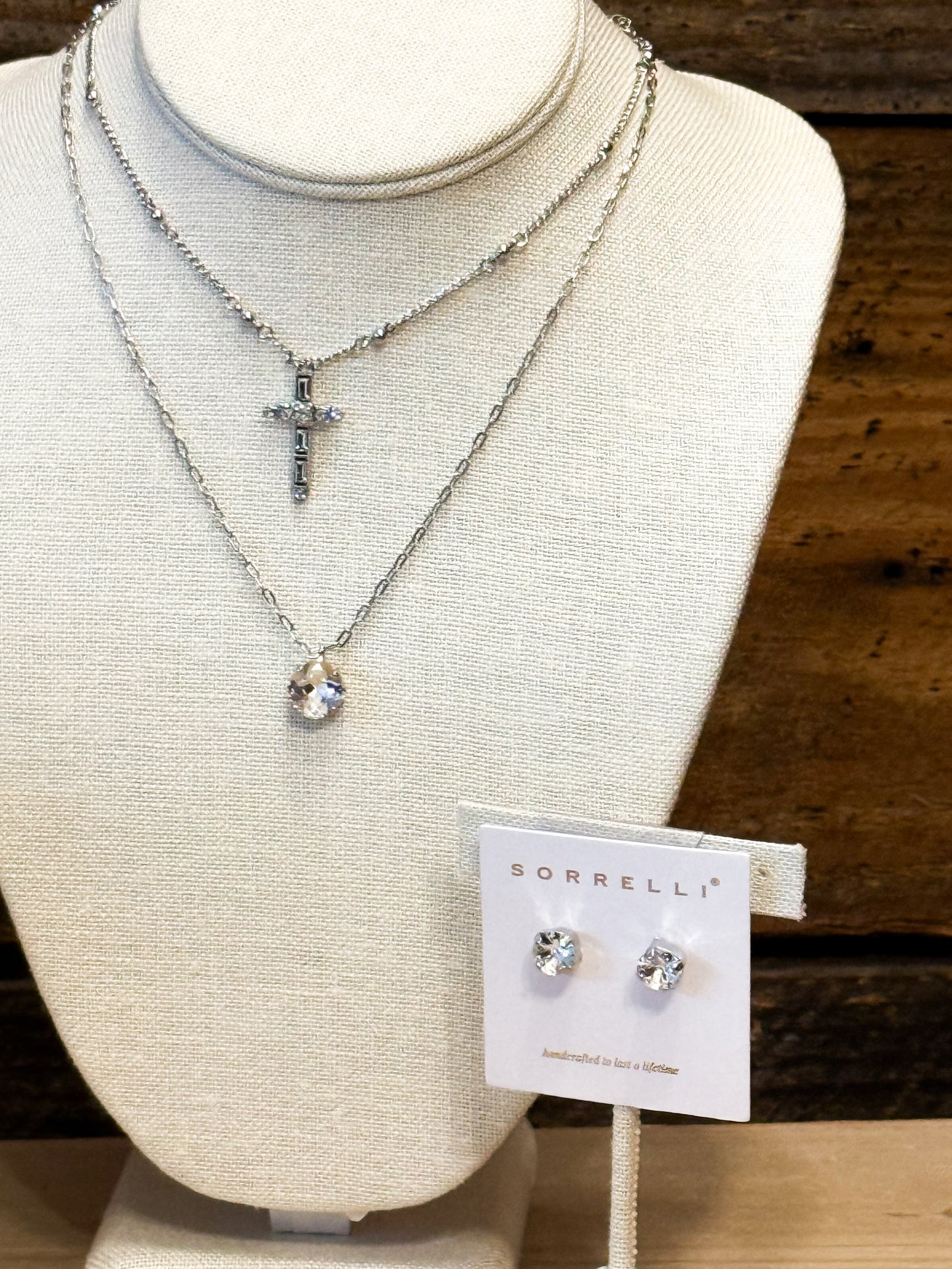 Sorrelli Cross pendant necklace in silver and crystal*