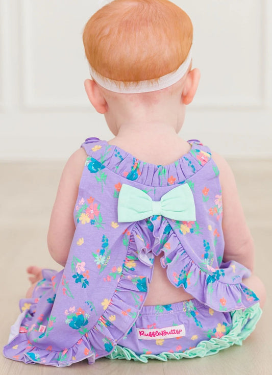 Rufflebutts Purple Garden Bloomer Set