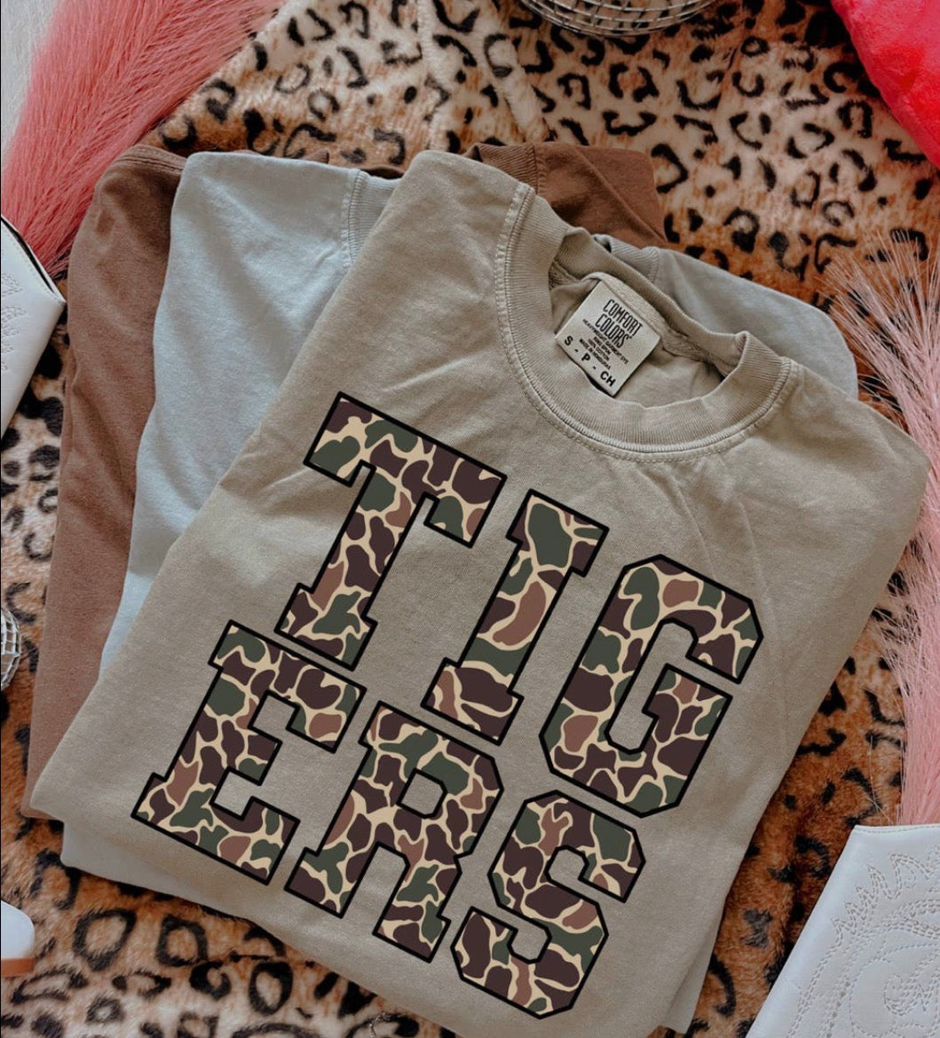 Camo Tigers Comfort Colors Tee