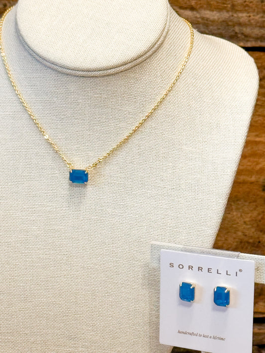 Sorrelli Octavia Single Crystal Necklace in Caribbean Blue Opal*