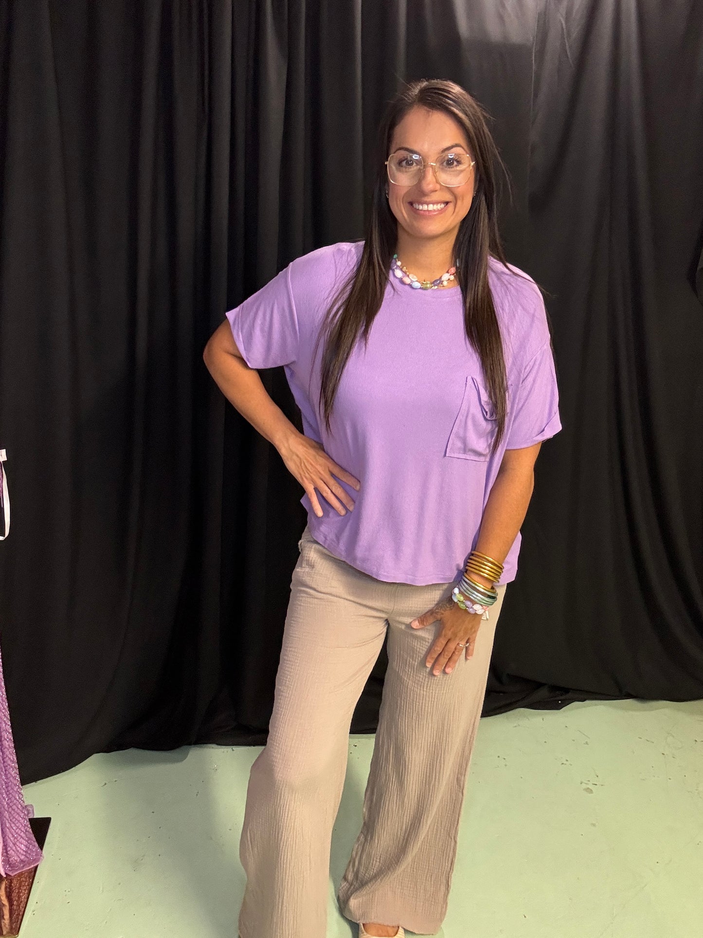 Poppy Belle Lavender Flowy Top