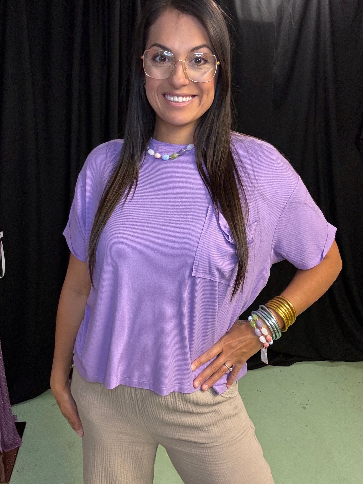 Poppy Belle Lavender Flowy Top