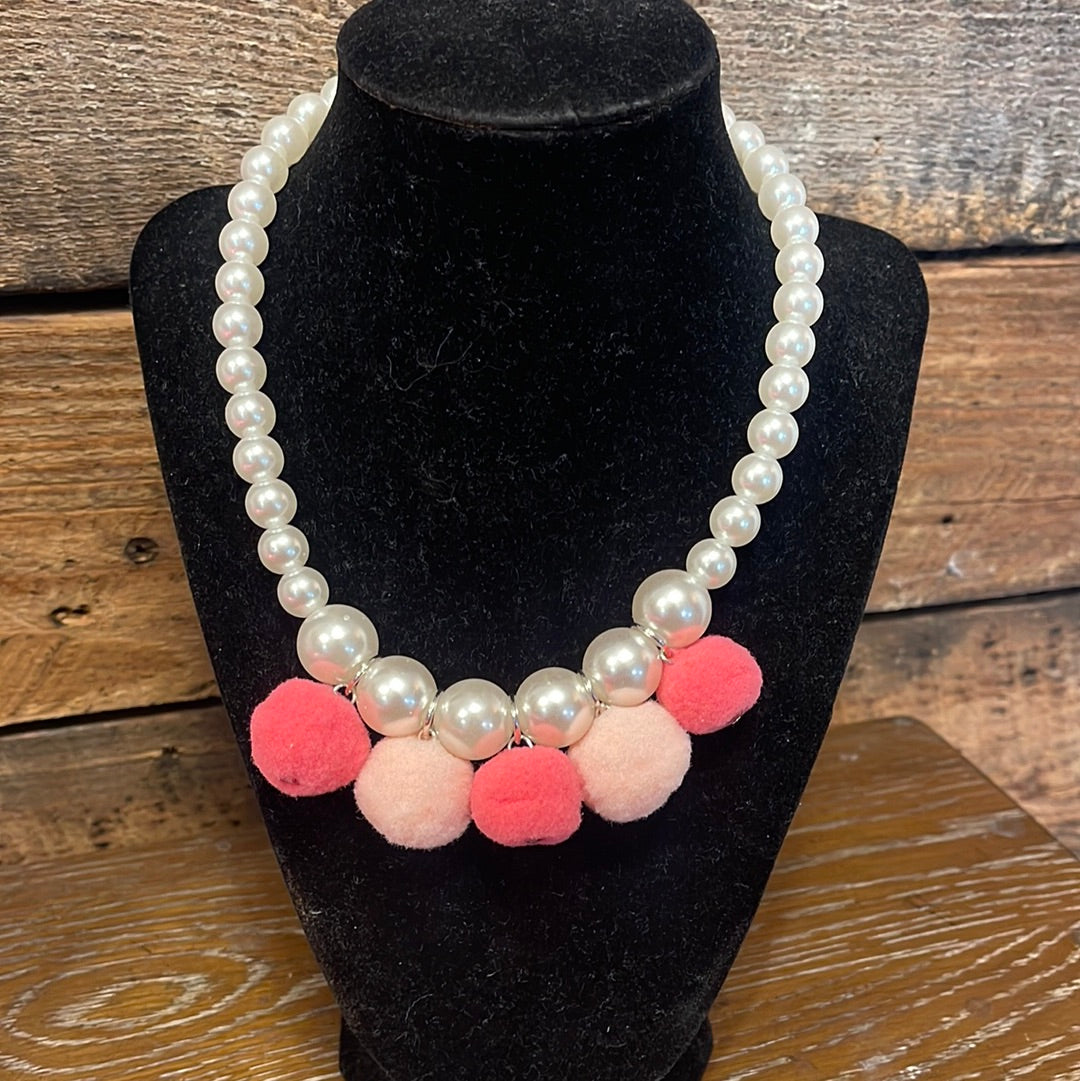 Sparkle Sisters Pom Pom Necklace