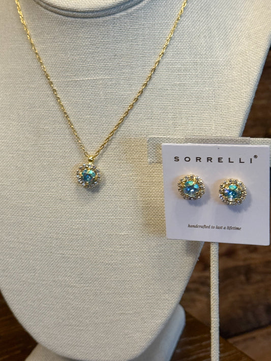 Sorrelli Haute Halo Stud in Aquamarine