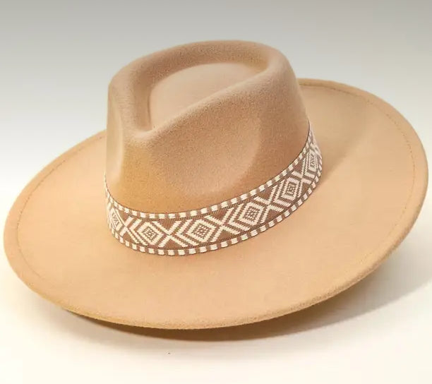 Boho Stripe Wide Brim Hat