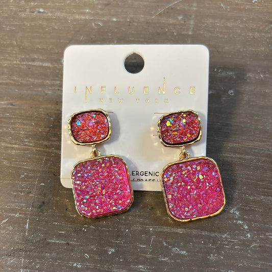 Druzy cluster Drop Earring