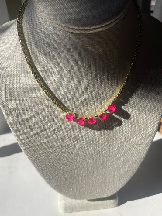 Sorrelli Shannon Tennis Necklace in Pink