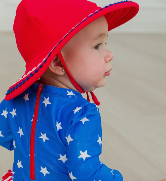 Rufflebutts Ric Rac Swim Hat in Red