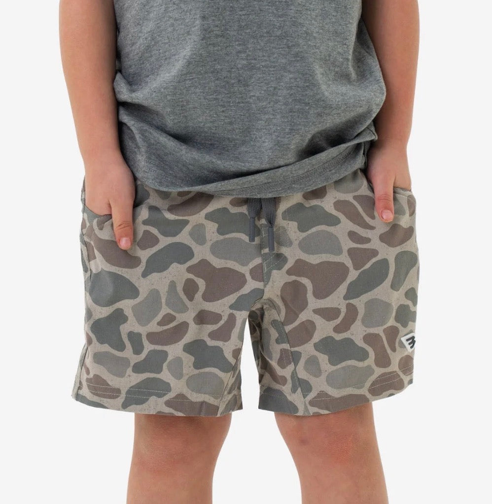 Burlebo Youth Athletic Short in Classic Deer Camo