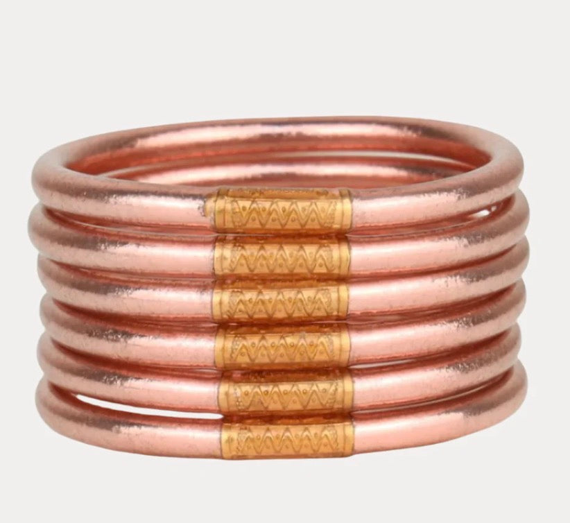 BuDhaGirl Rose Gold All Weather Bangles - Set of 6