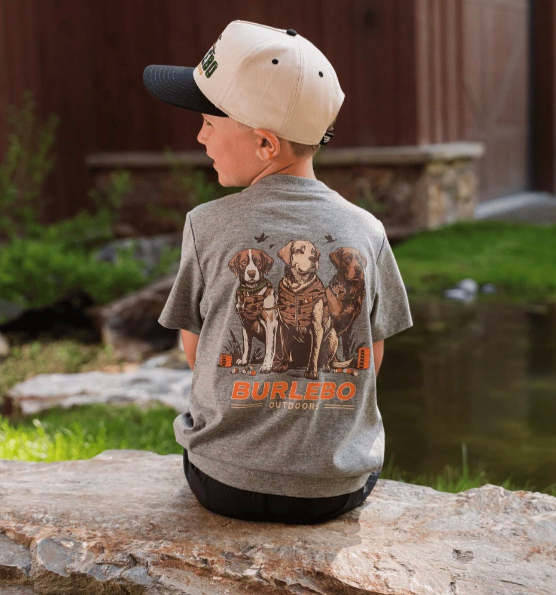Burlebo Youth Tee Camo Duck Dogs