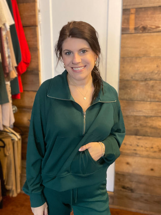 Dark Green Lounge Quarter Zip