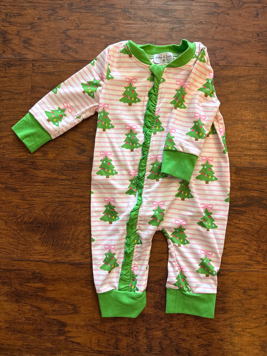 Christmas Tree Striped Baby Nighty