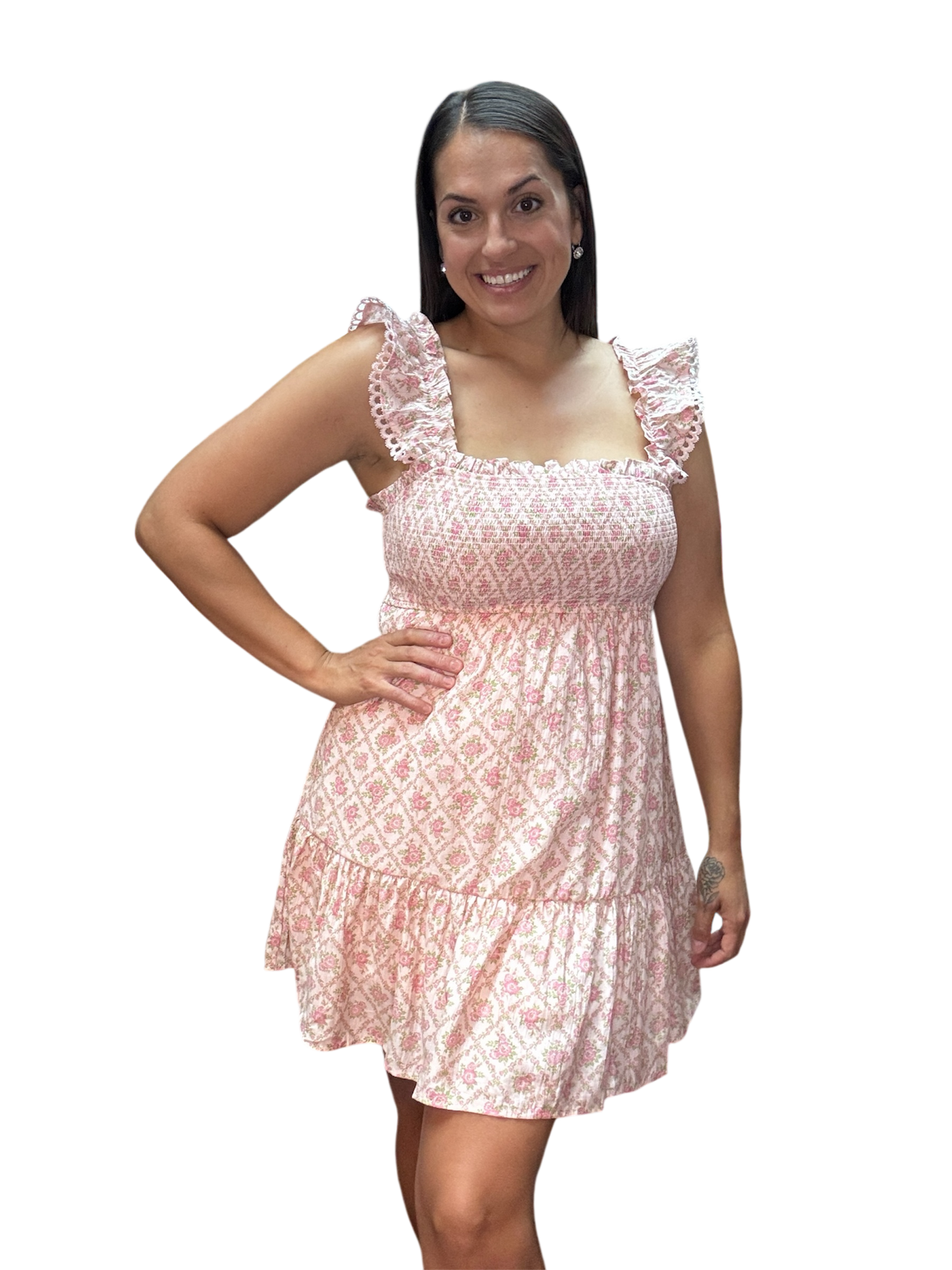 Carly Trellis Babydoll Dress