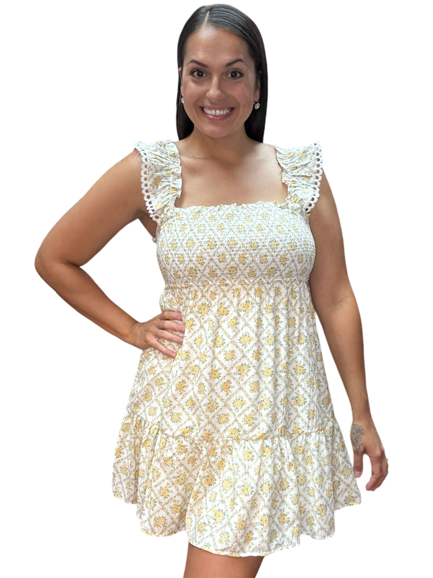 Carly Trellis Babydoll Dress