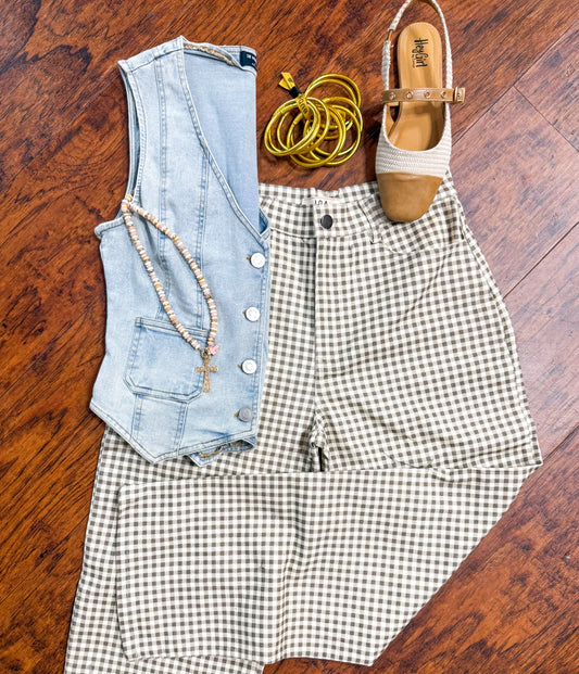 Ginny Gingham Barrel Pants