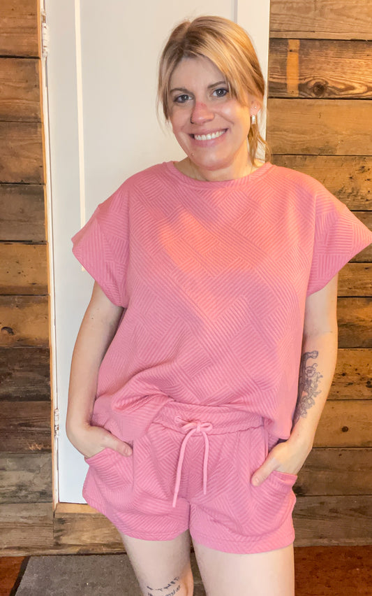 Tanice Textured shorts set