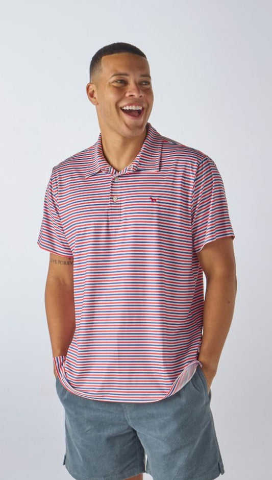Simply Southen Men’s Polo in Patriotic Stripe