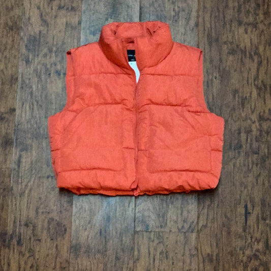 Puffer Vest With Pockets Tomato