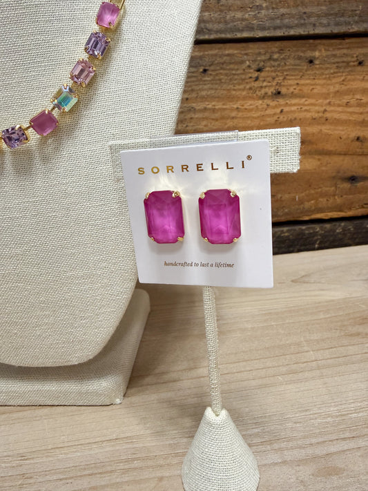 Sorrelli Brynn Stud Earrings in Peony Pink Lacquer