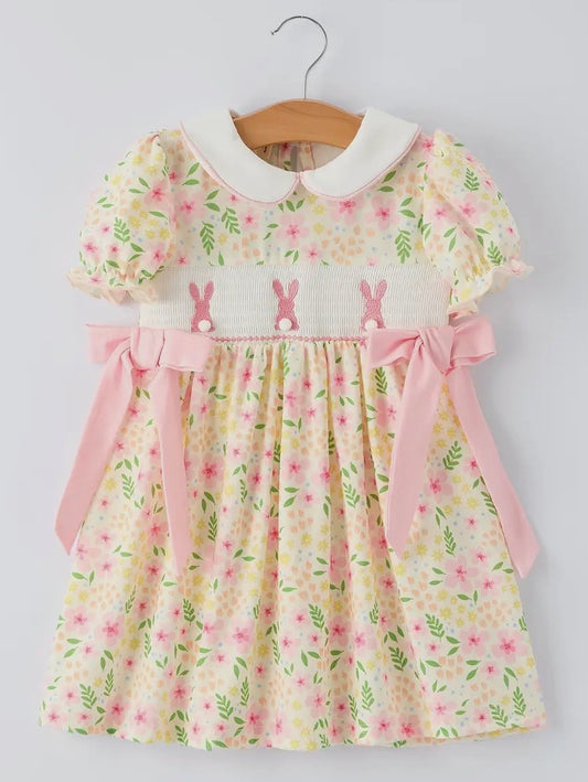 Embroidered Bunny Floral Dress