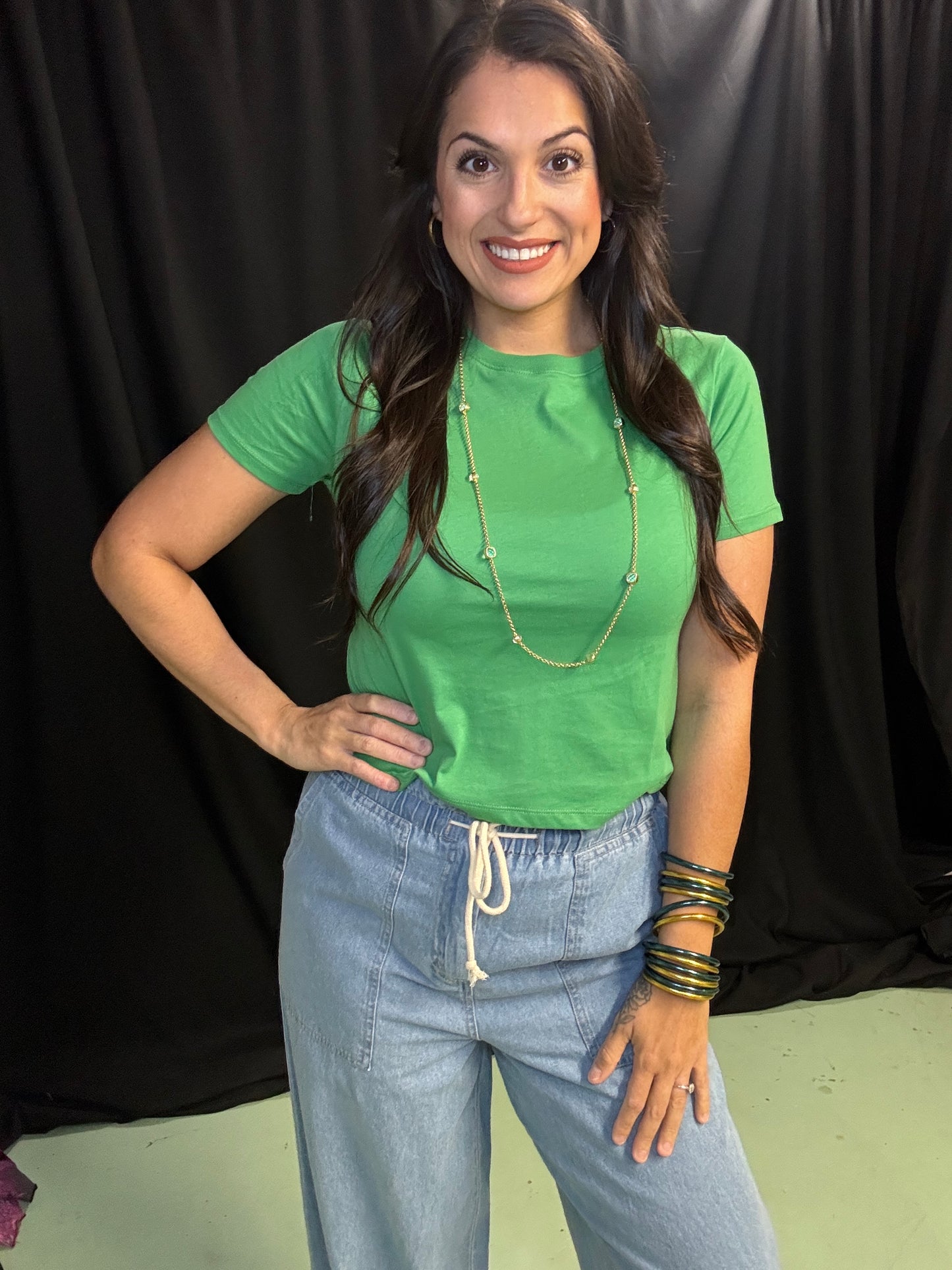 Everyday Boxy Tee in Green