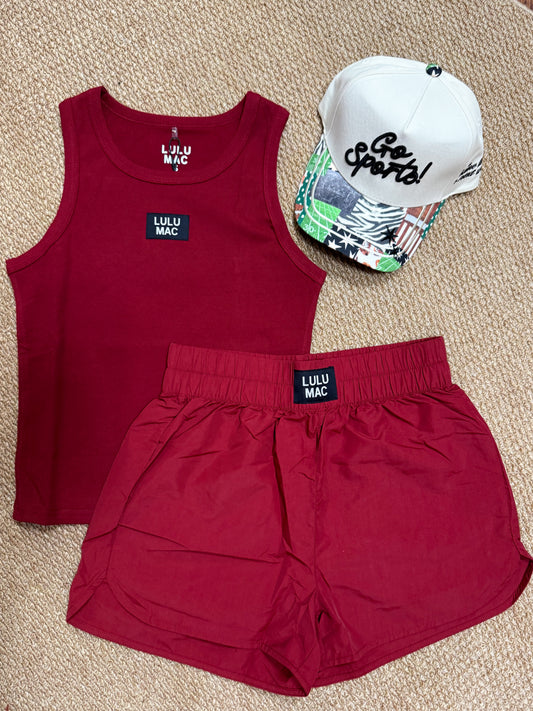 Lulu Mac OG Shorts in Maroon