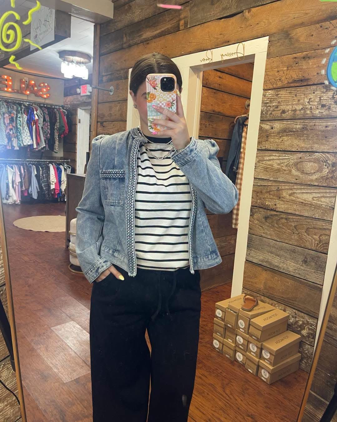 Everyday Everly Striped Tee black
