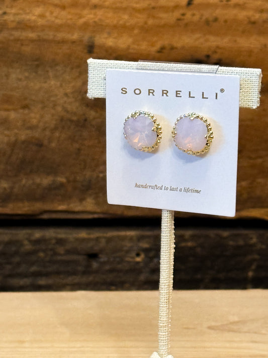 Sorrelli Cushion Cut Solitaire Earrings in Rose Water