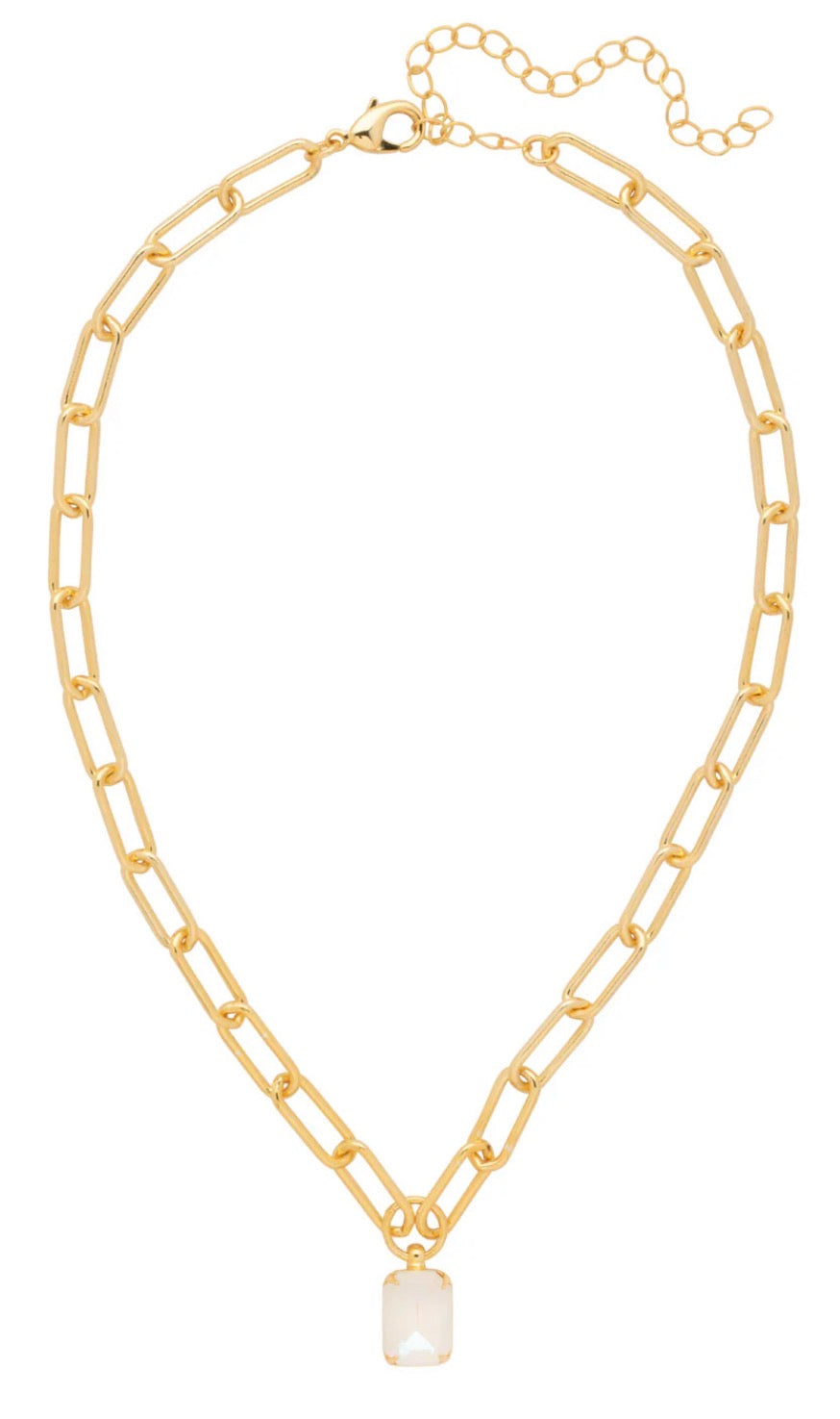 Sorrelli Nia Oval Pendant Necklace in Ultra white